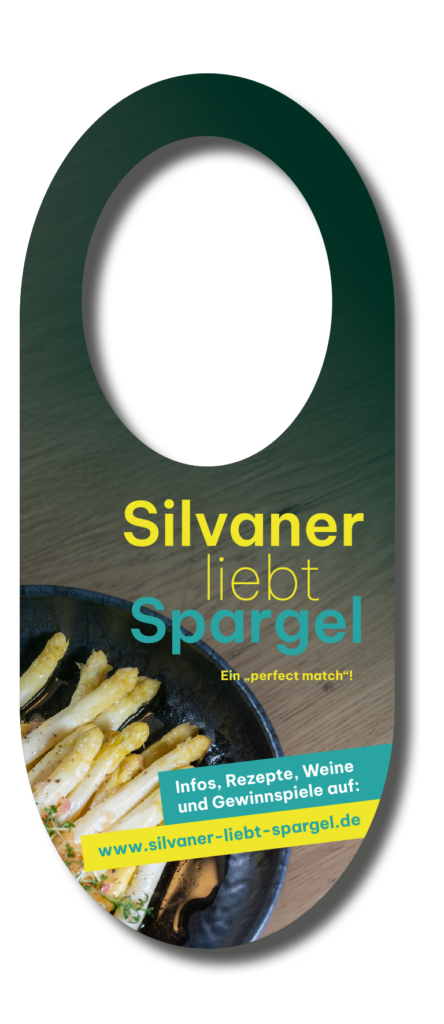 Flaschenanhänger: Silvaner liebt Spargel