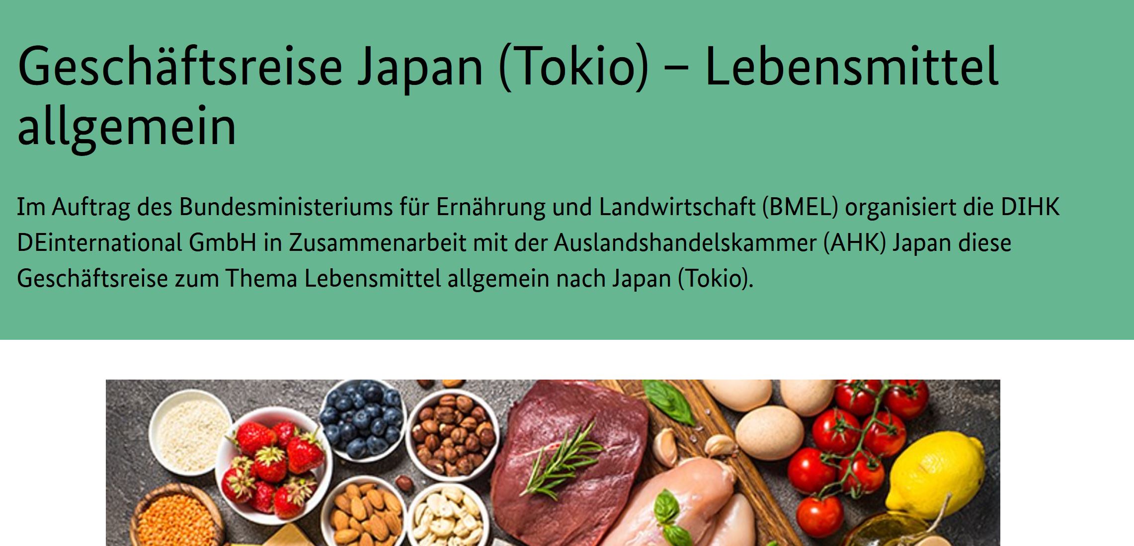Geschäftsreise Japan (Tokio) – Lebensmittel allgemein (17.09. bis 20.09.2024)