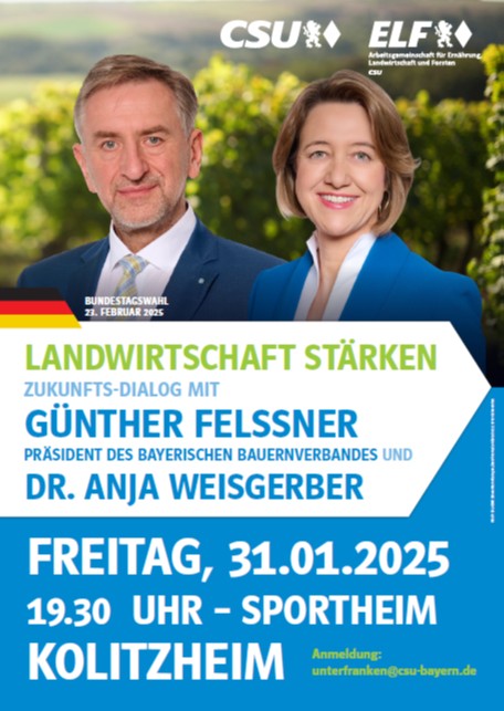 Landwirtschaft stärken – Zukunfts-Dialog mit Günther Felßner am 31.01.2025
