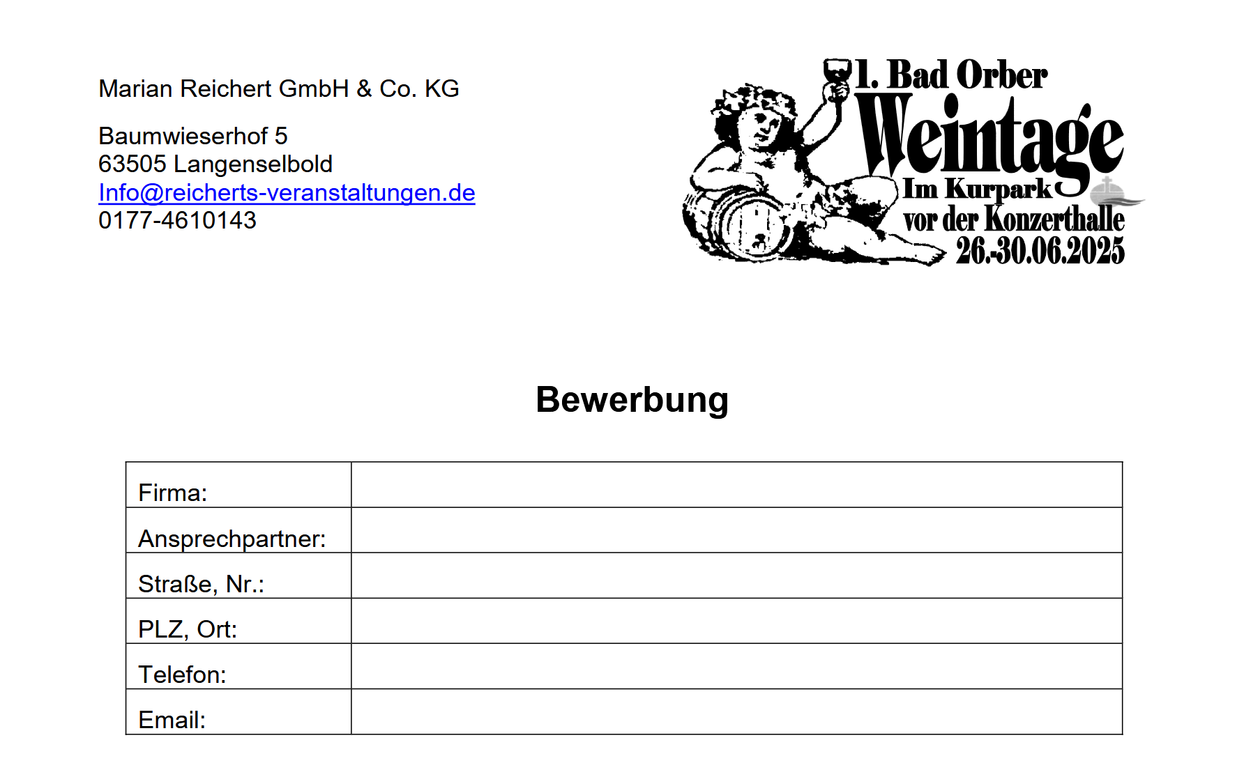 Winzer für Bad Orber Weintage gesucht