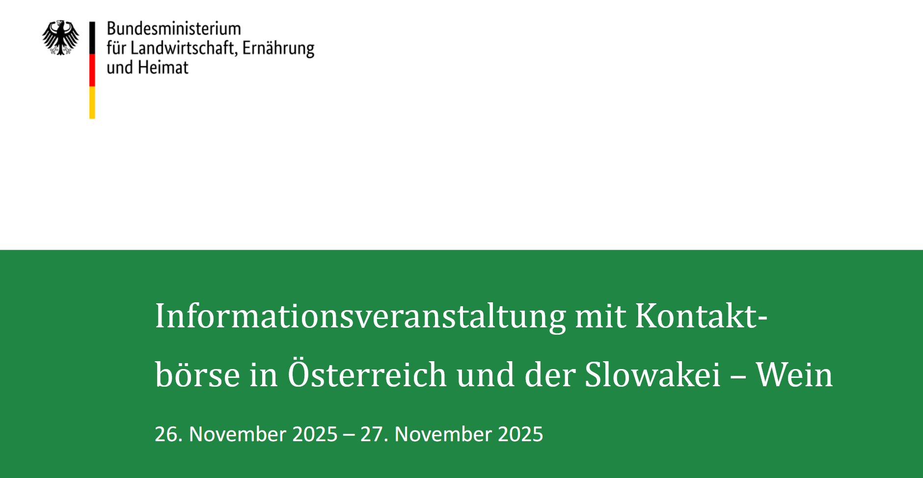 Informationsveranstaltung mit Kontaktbörse zum Weinexport nach Österreich und der Slowakei