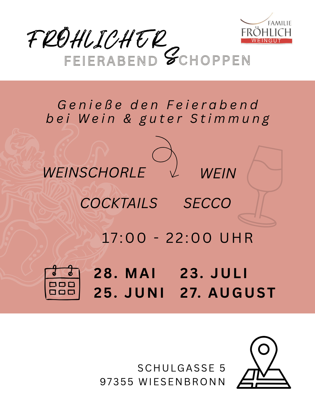 Fröhlicher FeierabendSchoppen Weingut Fröhlich Wiesenbronn