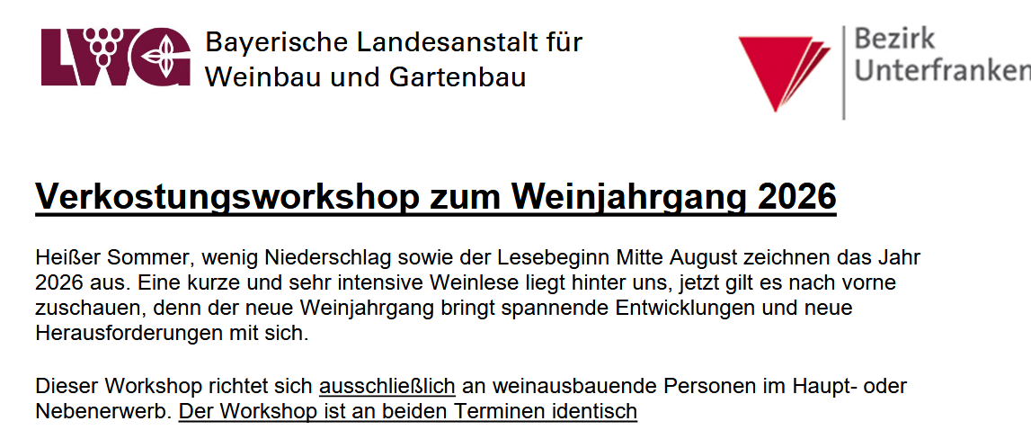 Verkostungsworkshop zum Weinjahrgang 2026