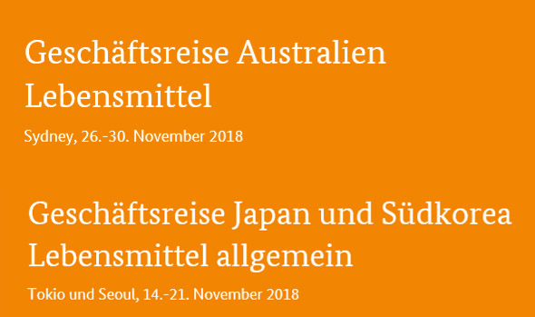 Freie Teilnehmerplätze: BMEL-Exportförderprogramm Japan u. Südkorea sowie Australien