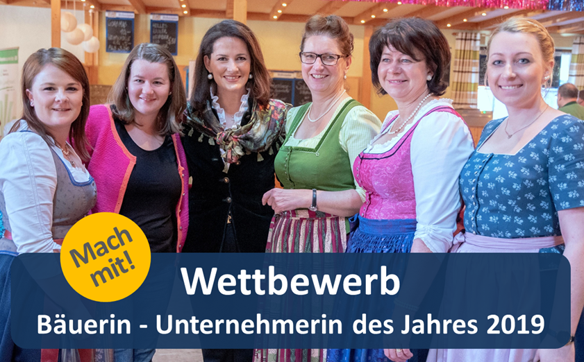 Wettbewerb „Bäuerin als Unternehmerin des Jahres 2019“