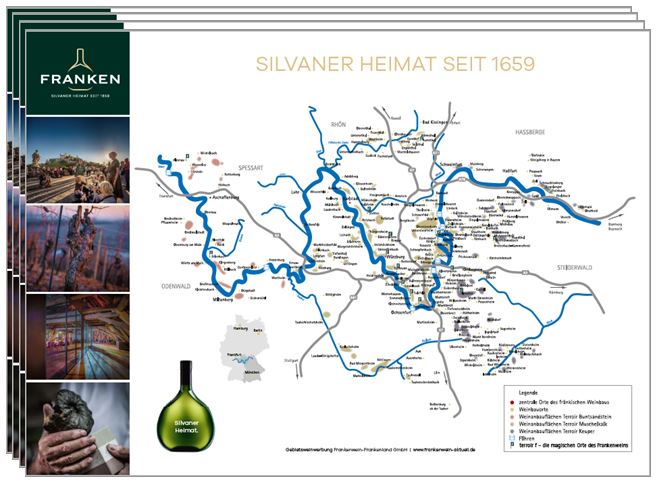 Tischsets mit Franken-Karte
