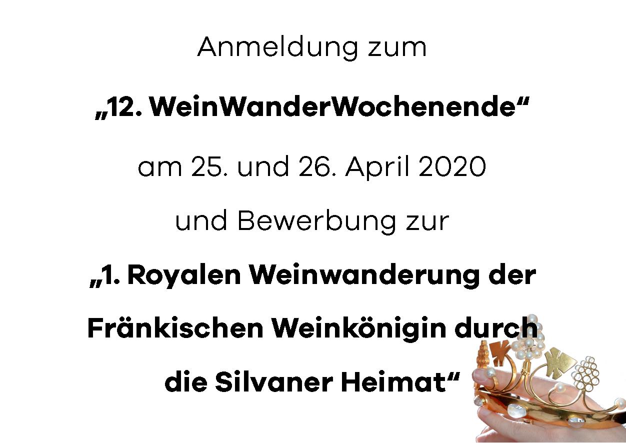 Letzte Chance: WeinWanderWochenende 2020 & Royale Weinwanderung der Fränkischen Weinkönigin durch die Silvaner Heimat