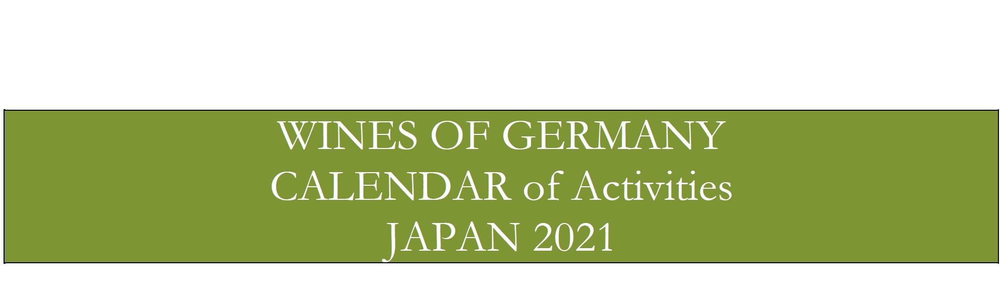 Wines of Germany Japan – Maßnahmenplanung 2021