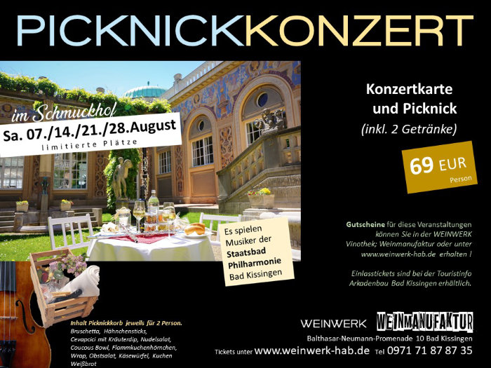 Picknick im Schmuckhof: Besonderes Erlebnis mit Wein, Picknickkorb und Musik