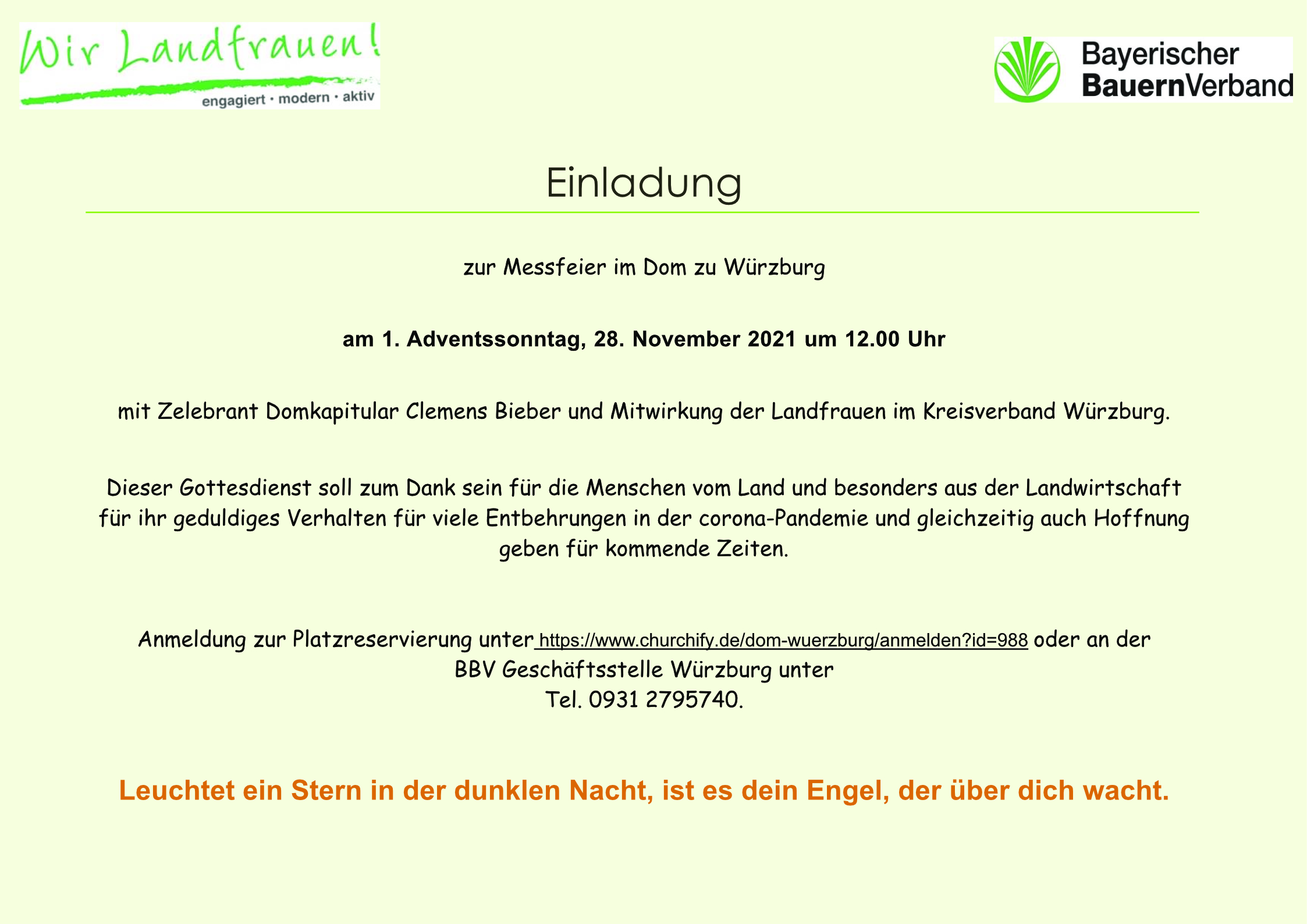 Messfeier des Bayerischen Bauernverbands am 28.11.2021