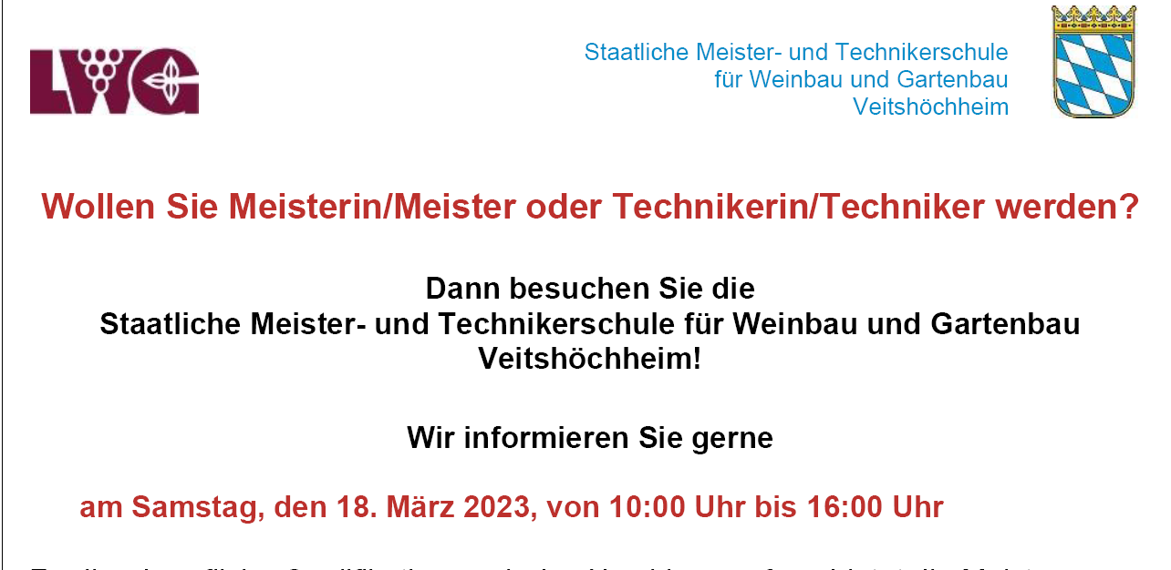 Wollen Sie Meisterin/Meister oder Technikerin/Techniker werden?